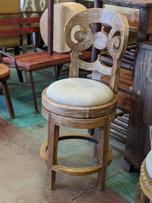 Carved Back Counter Stool
