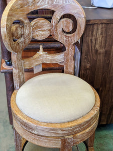 Carved Back Counter Stool