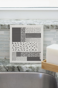 Washcloud Nouveau Ink Mudcloth/Quilted Black & White