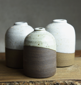 Half Glazed Bud Vase