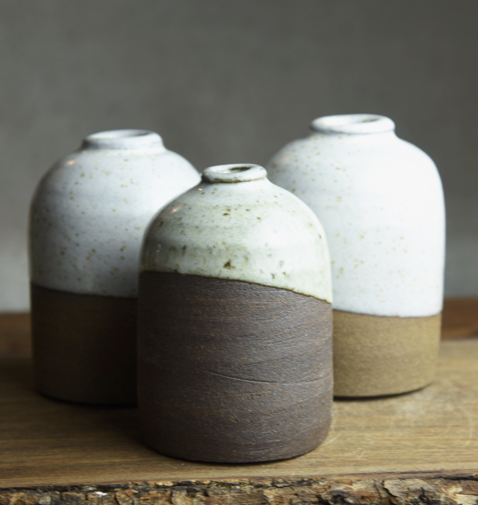 Half Glazed Bud Vase