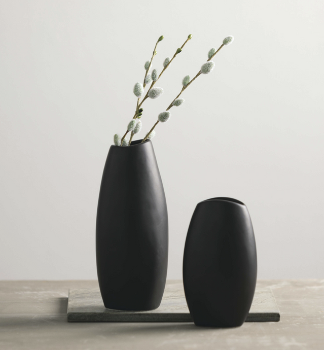 Modern Matte Black Vase (set of 2)