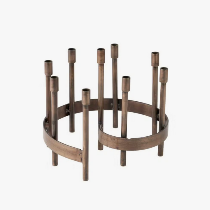 Iron Spiral Menorah