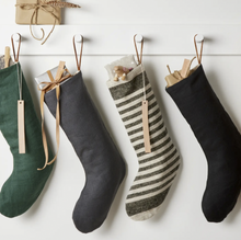 Load image into Gallery viewer, Emerald Linen Xmas Stocking